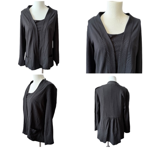 HABITAT 2 PIECE TANK CARDIGAN SET LAYERED OFFICE CASUAL LIGHTWEIGHT STRETCHY M - Picture 3 of 12